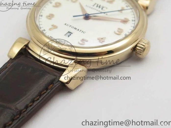 MIROTIME 0112 Da Vinci IW356601 RG TW 1:1 Best Edition White Dial On Brown Leather Strap A DailyWear 7237